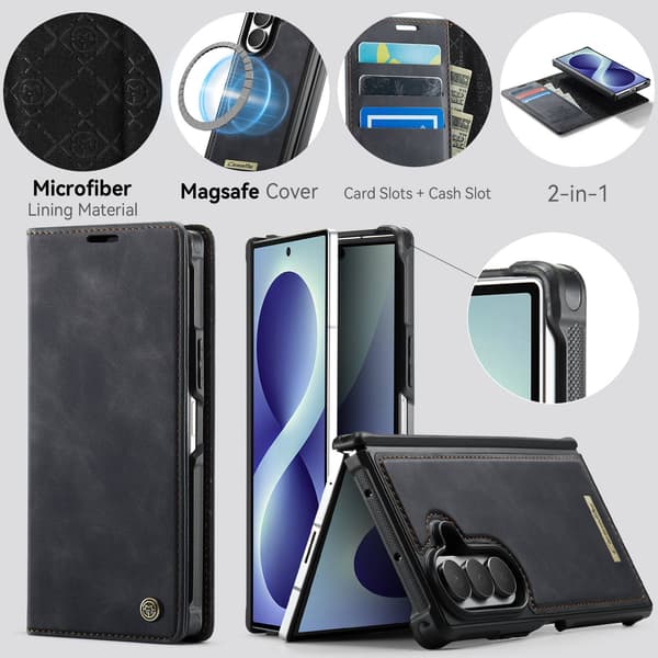 CASEME Telefoncover med støtteben til Samsung Galaxy Z Fold8 Ultra Black