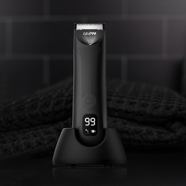 LILIPRO Elektrisk Kropshårstrimmer LED-display Privatdelstrimmer Black