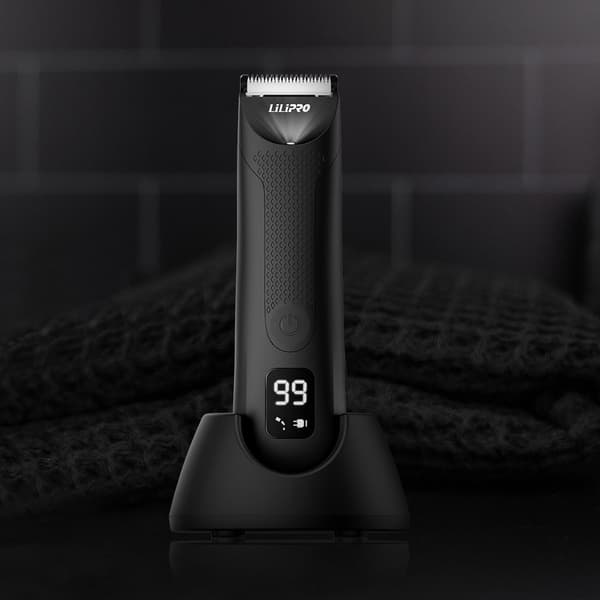 LILIPRO Elektrisk Trimmer för Kroppshår LED-Display Trimmerkit för Privata Delar Svart