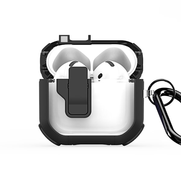 AirPods 4 -kotelolle DUX DUCIS PC+TPU Bluetooth-kotelo / kuori koukulla Black
