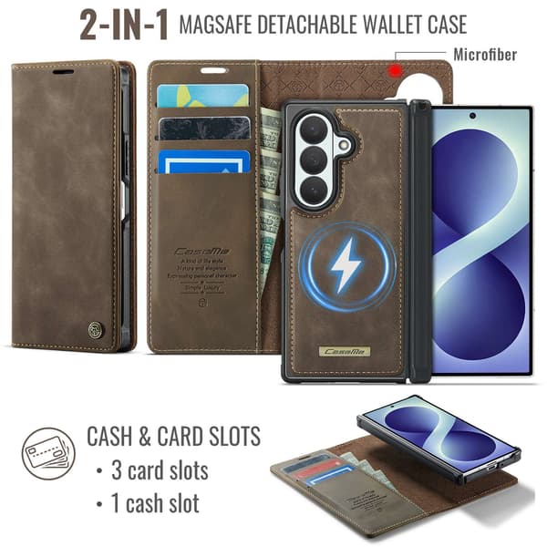 CASEME Telefoncover med støtteben til Samsung Galaxy Z Fold8 Ultra Brown