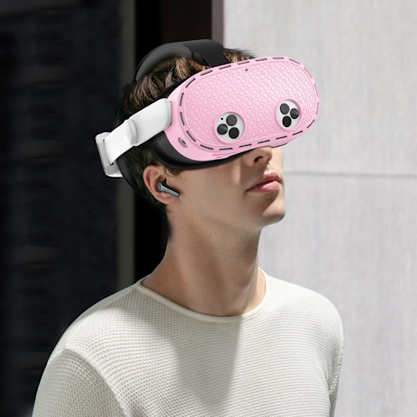 Til Meta Quest 3S beskyttende etui VR Headset Silikone Cover - Pink Pink