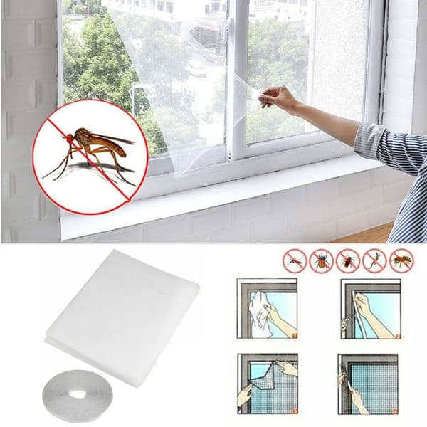 Fönster myggnät Balkong Osynligt nät 150*130cm Vit