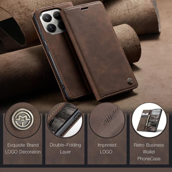 CASEME Plånboksfodral Xiaomi 15T Pro - Coffee Mörkbrun