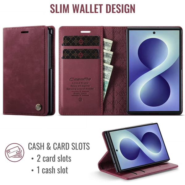 CASEME Telefonlommebokdeksel til Samsung Galaxy Z Fold8 Red