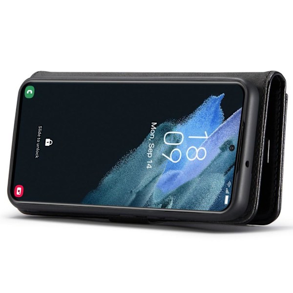 Samsung Galaxy S22 5G DG.MING Split Läder 2 i 1 Plånboksfodral Svart