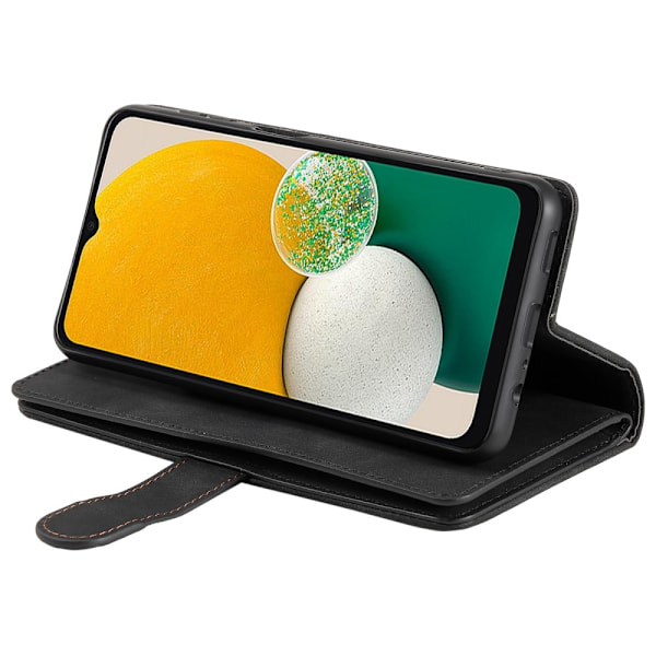 Til Samsung Galaxy S25 5G Etui med Lynlåslomme og 9 Kortlommer Black