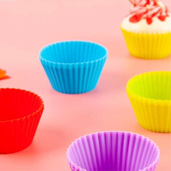 10 st 7 cm silikon muffins muffinsform köksbakformar multifärg
