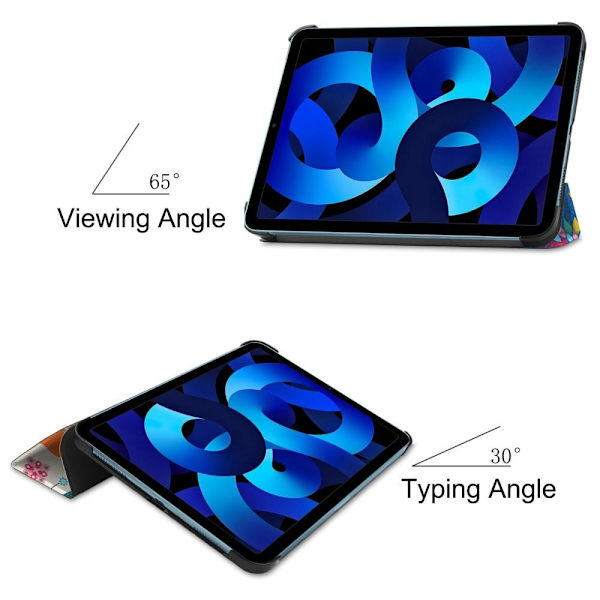 Apple iPad 10.9 2022 Slim fit tri-fold fodral - Butterfly multifärg