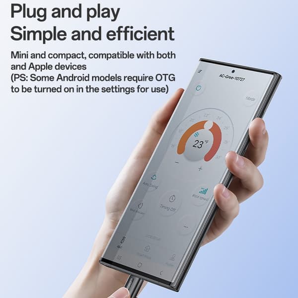 YESIDO USB-C -yleiskäyttöinen infrapunakaukosäädin älypuhelimille iOS Android Huawei Black