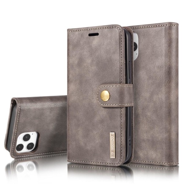 DG.MING til iPhone 13 Pro stilfuld tegnebog taske - kaffe Brown