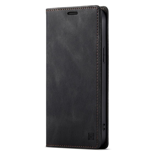 AUTSPACE A01 Retro lompakkokotelo iPhone 13 Pro - musta Black