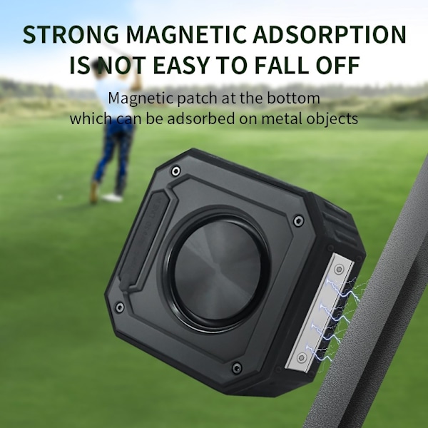 Magnetisk Bluetooth högtalare golfvagn Vattentät subwoofer mikrofon Svart