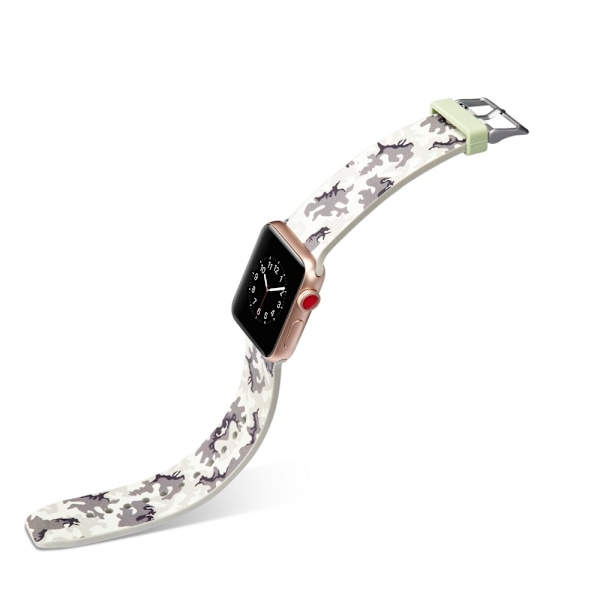 Silicone Watchband for Apple Watch 4 44mm, Series 3 / 2 / 1 42mm - Grey Camoufla Multicolor