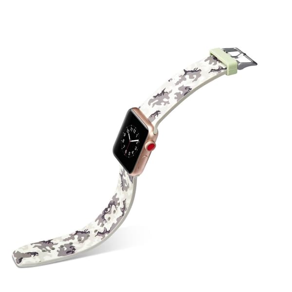 Silikon klokkerem til Apple Watch 4 44mm, 3/2/1 42mm - grå kamuflasje Multicolor