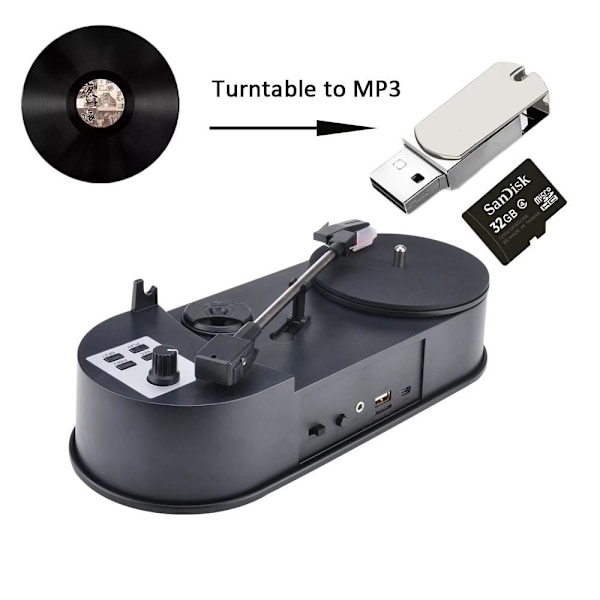 EzCAP Vinyl till MP3 omvandlare Svart