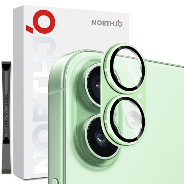 För iPhone 17 Kameralinsskydd NORTHJO Matt Metall Härdat Glas Grön