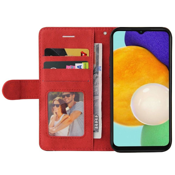 Til Samsung Galaxy A14 5G KT Series-1 Pung Telefontaske - Rød/Sort Red
