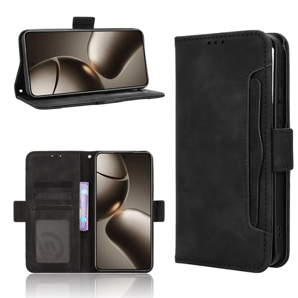 Etui til Xiaomi 15T Pung med Flere Kortlommer - Sort Black