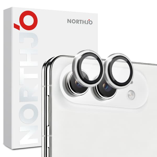 NORTHJO Kameralinsebeskyttelse med metalring til iPhone Duo Silver