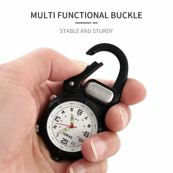 SKMEI Klocka Utomhus Ryggsäck Krok LED Ficklampa Quartz Watch - Svart Svart