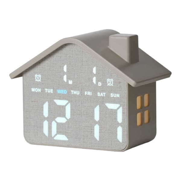 Digitaalinen LED-yöpöytäkello / pöytäkello / yövalo Harmaa + kangas Grey