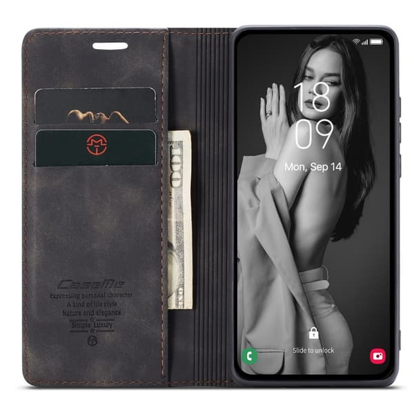 CASEME Retro Pung Taske til Samsung Galaxy A35 - Sort Black