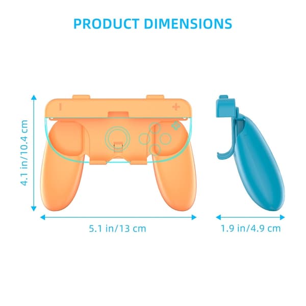 Kompatibel med Nintendo Switch 2 Joy-Con kontroll Greppset Skal Fodral - Blå+Röd Blå