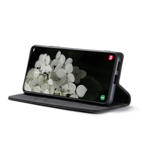 CASEME Retro Lompakkokotelo Samsung Galaxy S22 - Musta Black