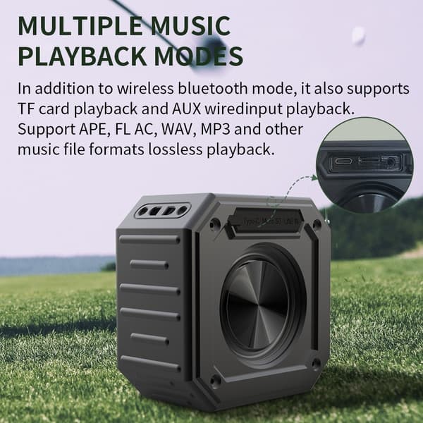 Magnetisk Bluetooth-høyttaler for golfbil, vanntett subwoofer med mikrofon Black