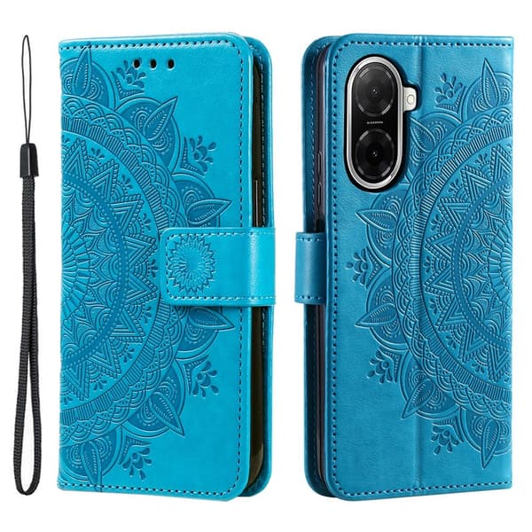 Til Xiaomi Redmi A5 4G / Poco C71 4G Stand Cover Totem Tegnebogsetui - Blå Blue