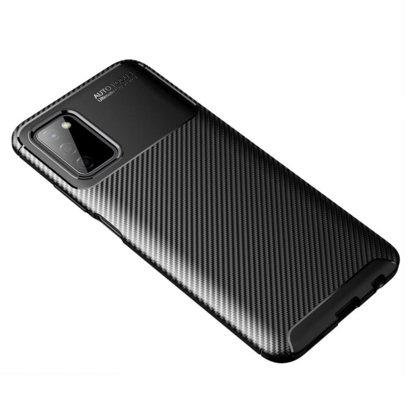 Carbon Fiber Texture TPU cover til Samsung Galaxy A03s - Sort Black