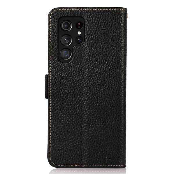 KHAZNEH lær lommebokdeksel til Samsung Galaxy S26 Ultra Black