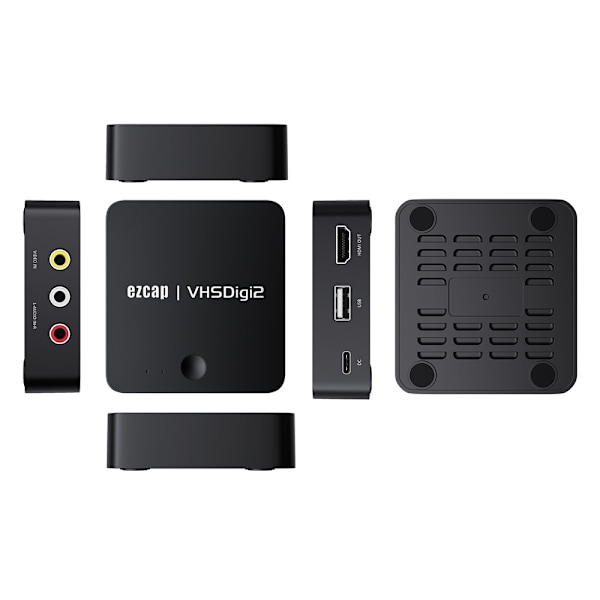 EZCAP 181P VHS til MP4-konverterer videoopptaksboks VHSDigi2 AV-opptaker Black