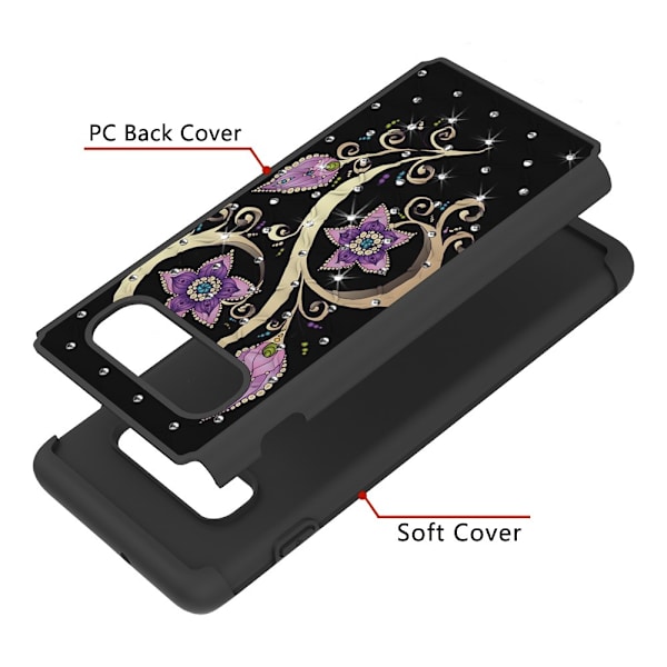 Samsung Galaxy S10+ TPU-Skal Armor Extra Tåligt - Vivid Flower Svart