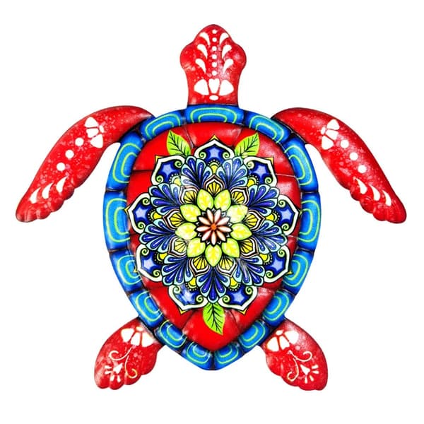 Turtle Iron Wall Tarra Puutarhakoriste 21,5x20cm - punainen Red