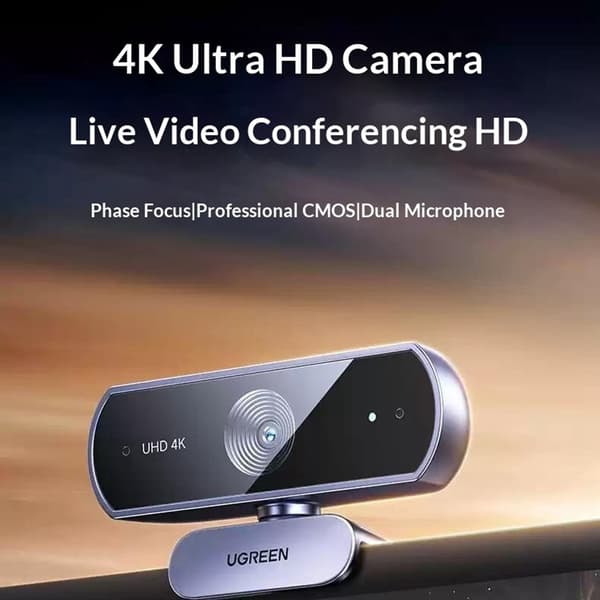 Webcam PC Laptop Kamera USB 2.0 4K HD Webbkamera 8MP Dubbelmikrofon Autofokus Svart