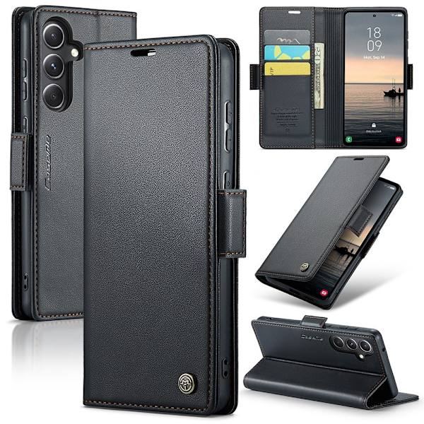 CASEME Retro Lompakkokotelo Samsung Galaxy S23 FE - Musta Black