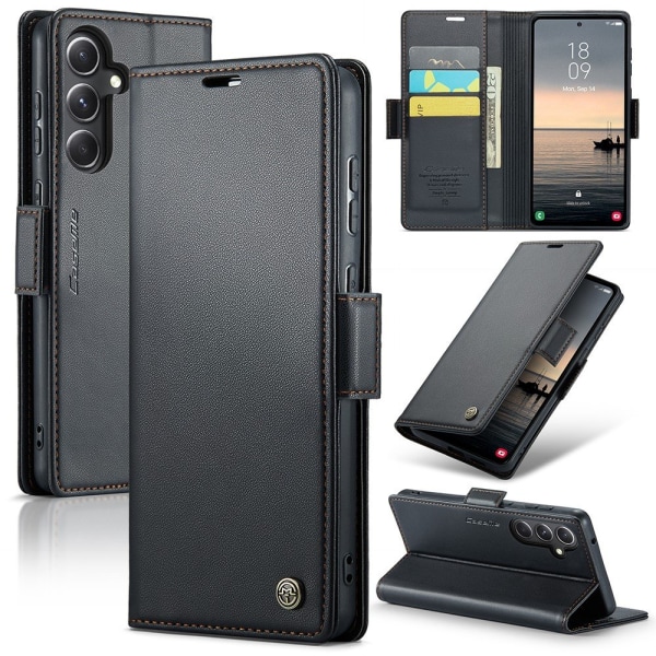 CASEME Retro Wallet Case for Samsung Galaxy S23 FE - Black Black