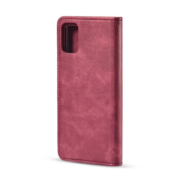DG.MING Split Læder Pung Taske til Samsung Galaxy A71 - Rød Red