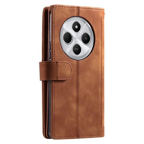 Xiaomi Redmi 14C Kuori Vetoketjutaskulla ja 9 Korttipaikalla Brown