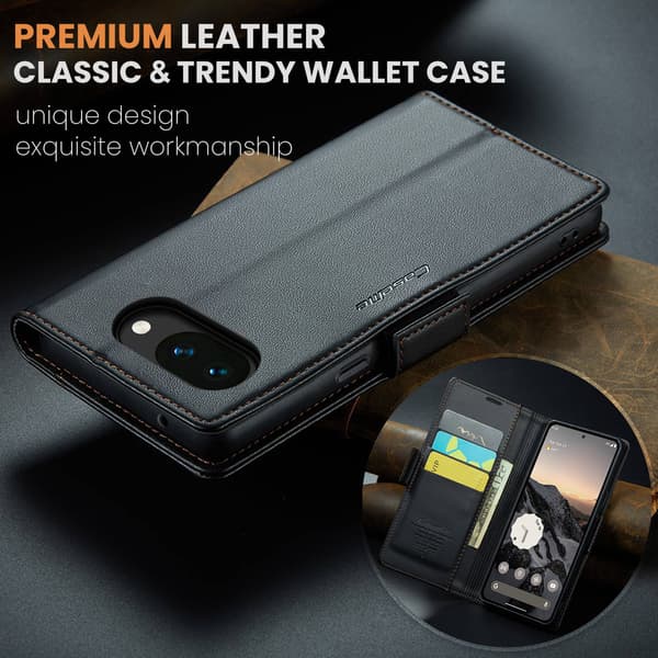 CASEME Google Pixel 10a RFID Suojattu Lompakkokotelo - Musta Black