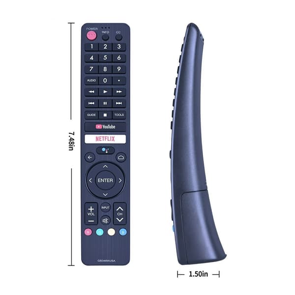 TV fjärrkontroll Ersättning för GB346WJSA För Sharp TV RöstFunktion Svart