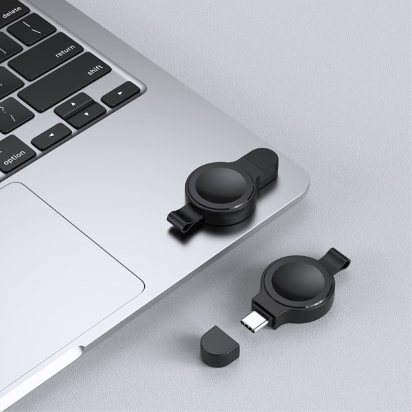 Trådløs USB-C hurtig magnetisk oplader til Apple Watch Series 1-8 Black