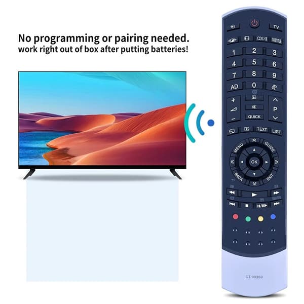 Fjernkontrollerstatning for CT-90369 For Toshiba TV Black
