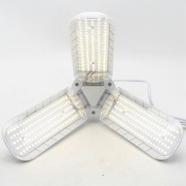 LED Grow Light 40W Full Spectrum Plant Lamper med 3 foldbare blade White