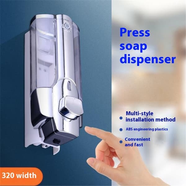 Sæbedispenser Vægmonteret Håndsæbedispenser 350ML Brusepumpedispenser Silver