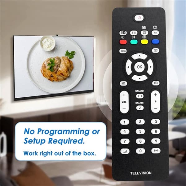 TV:n kaukosäätimen vaihto RC2023601 / 01 Philips-televisiolle Black