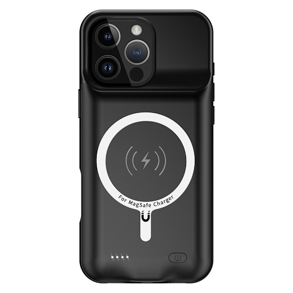 För iPhone 16 Pro Portable Charger Case 7000mAh PowerBank kompatibel med MagSafe Transparent