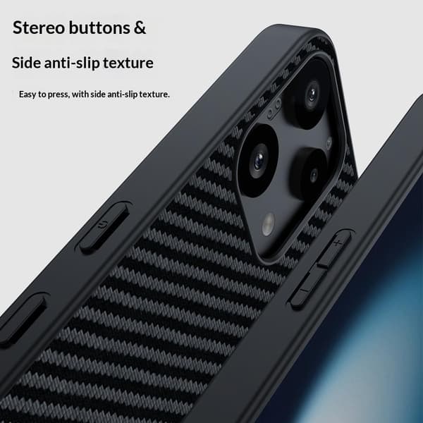 För Nothing Phone (3a) Karbon fiber texture Skal Baksida - Svart Svart